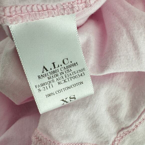 A.L.C. Kati Puff Sleeves Tee Blouse Top Pale Pink Size XS - Picture 6 of 7